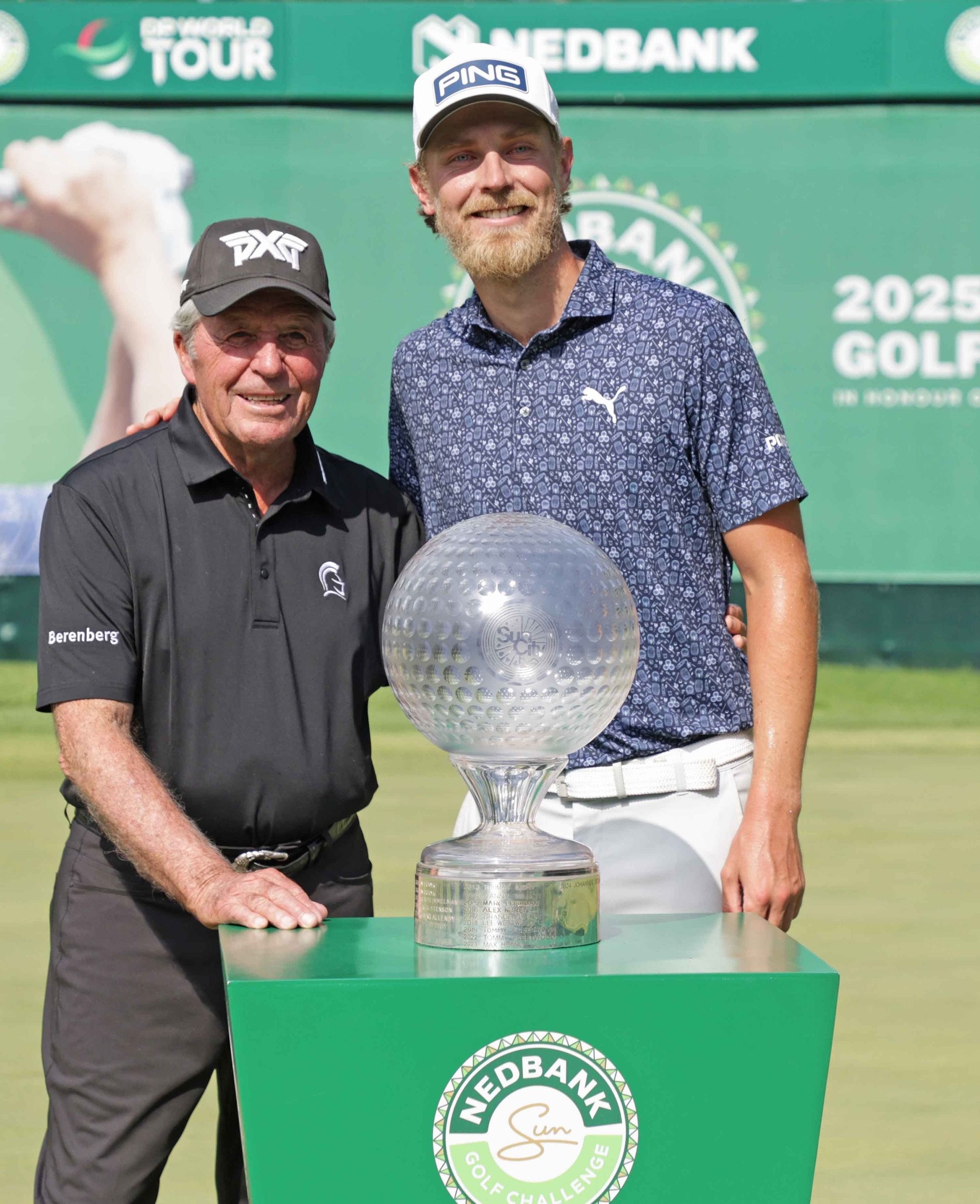 Gary Player with Kristoffer Reitan. Credit: Grant Leversha